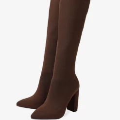 Women's Elastic Boots Black Chunky Heel Knee High Boots -UK Winter Shoes Sales 2023 dfc4ecf1 7018 4276 998b 7be7c1361c90