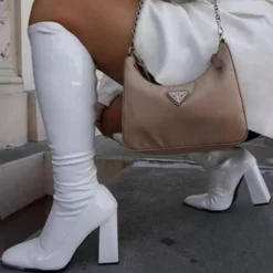 Women's Knee High Boots Patent PU Upper Chunky Heel Boots -UK Winter Shoes Sales 2023 e54448b8 5624 4805 a7b9 f3ca6b159889