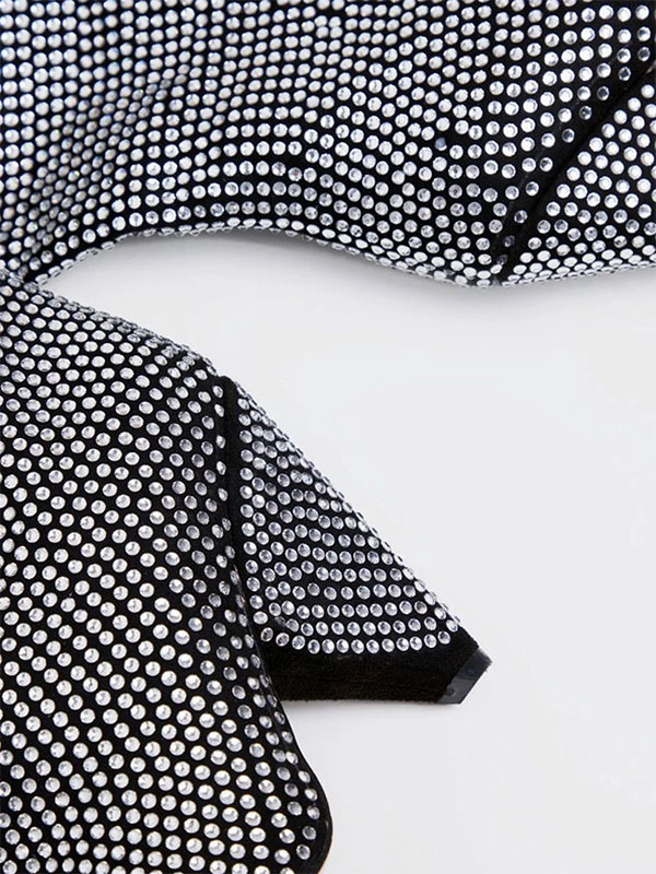 Women's Slouch Boots Elegant Rhinestones Cone Heel Knee High Boots 9 Women's Slouch Boots Elegant Rhinestones Cone Heel Knee High Boots - Image 7