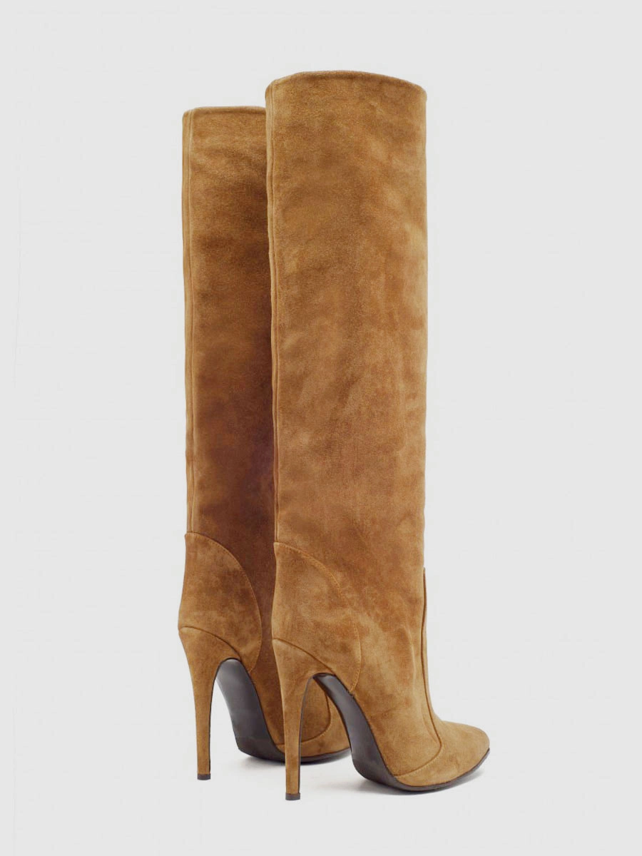 Women 's Wide Calf Boots Suede Stiletto Heel Knee High Boots 12 Women 's Wide Calf Boots Suede Stiletto Heel Knee High Boots - Image 10