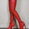 Women's Platform Thigh High Heel Boots In Red -UK Winter Shoes Sales 2023 ede97ecb 5ae3 4ce8 a2dc 8787eafca3be