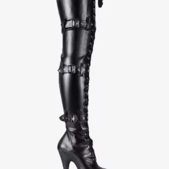 Pole Dance Shoes Women's Black Sexy High Heel Boots Lace Up Buckles Platform Stiletto Heel Thigh High Boots -UK Winter Shoes Sales 2023 f3368e53 1e40 49ca aa25 1d4c9bc83e22
