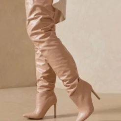 Women's Slouch Boots Pointy Toe Stiletto Heel Wide Thigh High Boots -UK Winter Shoes Sales 2023 f3efac34 5aef 45e3 ab1e 560a9616a652
