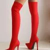 Women's Thigh High Boots Platform Pointed Toe Stiletto Heel Elastic Over The Knee Boots -UK Winter Shoes Sales 2023 fce118dd 4e2c 4475 b0cf 414c21e1e821