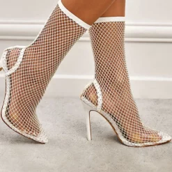 Women's Clear Boots Pointed Toe High Heel Studded Transparent Booties Sexy Fishnet Sock Boots -UK Winter Shoes Sales 2023 fe4abc72 aff5 4ee6 8fdf a1e04100f5d1