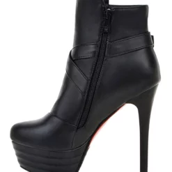 Black Ankle Boots High Heel Platform Booties Women's Buckle Zipper Stiletto Short Boots -UK Winter Shoes Sales 2023 ffe65ef7 5ddd 4e19 920f e32d8ad2cef5